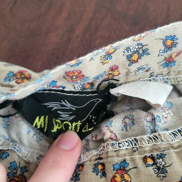 vintage 70s ditsy floral ruffled midi skirt - Picture 5 of 6